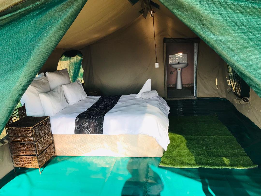 Luxury safari tent interior detail
